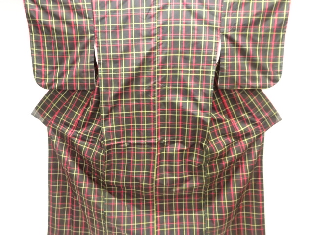 JAPANESE KIMONO / DORO OSHIMA TSUMUGI / ENSEMBLE / WOVEN GRID